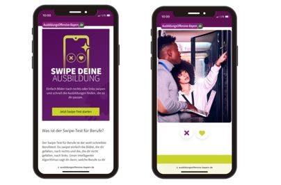 Swipe-Test der AusbildungsOffensive-Bayern – der wohl schnellste Berufsorientierungstest