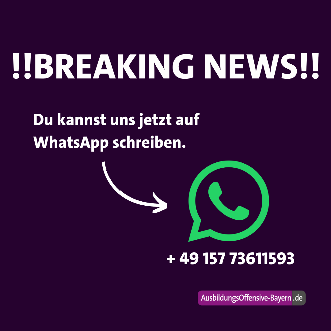 AusbildungsOffensive-Bayern jetzt auch über WhatsApp erreichbar