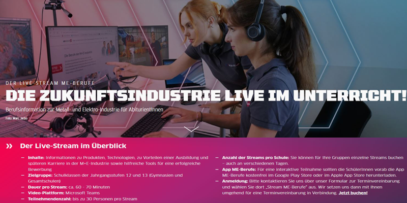 M+E Berufe – Live-Streams