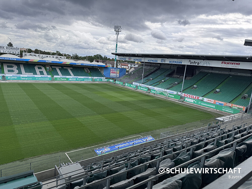 Das Fußballstadion "Sportpark Ronhof" in Fürth.